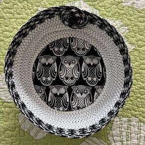Black and White Owl Rope Basket